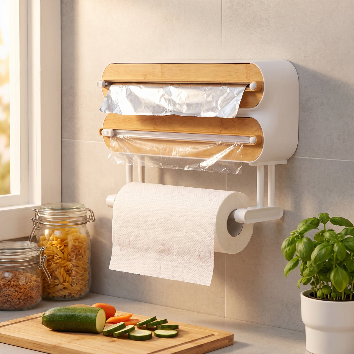 Onsink™ 3-in-1 Magnetic Kitchen Wrap Organizer & Cutter