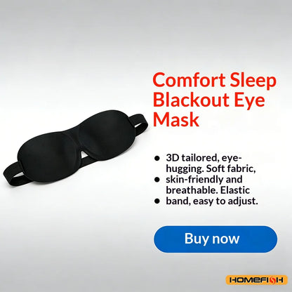 Adjustable 3D Sleep Mask – Breathable & Light-Blocking Design, Allows Airflow, Unisex Fit for Daily Use