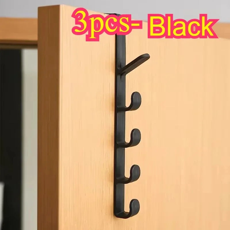 1pc Bedroom Door Hanger Clothes Hanging Rack Over The Door Plastic Home Storage Organization Hooks, Purse Holder for Bags Rails