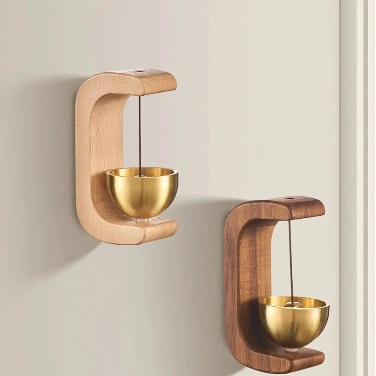 3A-Japanese Wooden Wind Chimes Wireless Doorbell Hanging Decorations Entrance Door Bell Decorative Wind Bell for Home Opening