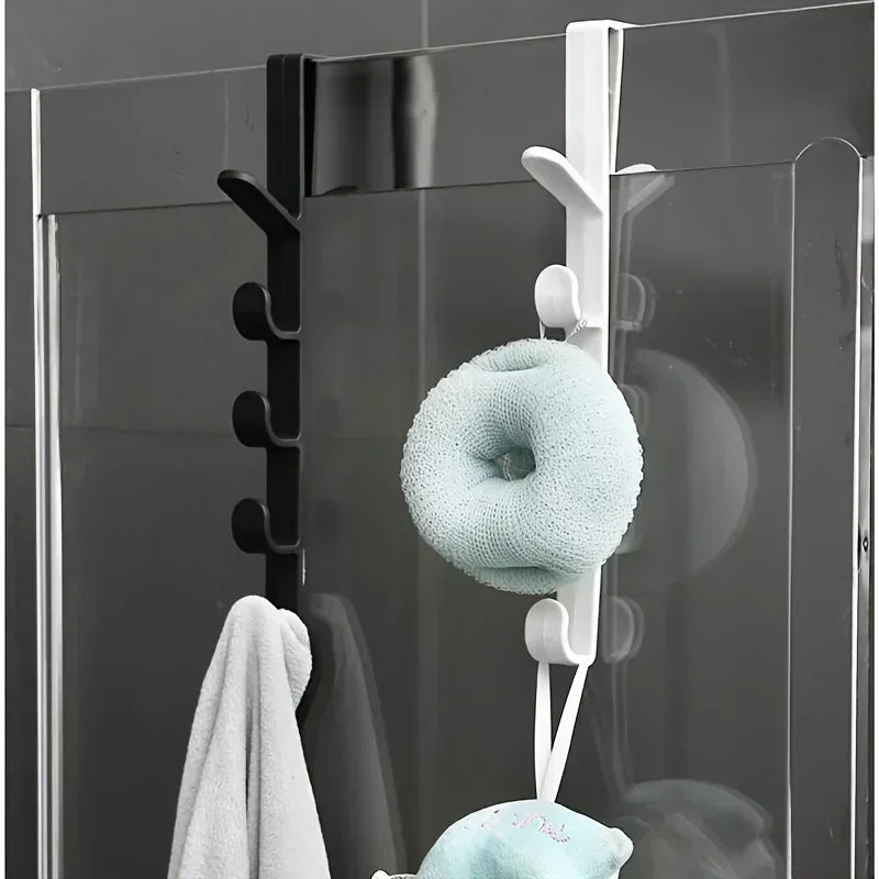 1pc Bedroom Door Hanger Clothes Hanging Rack Over The Door Plastic Home Storage Organization Hooks, Purse Holder for Bags Rails