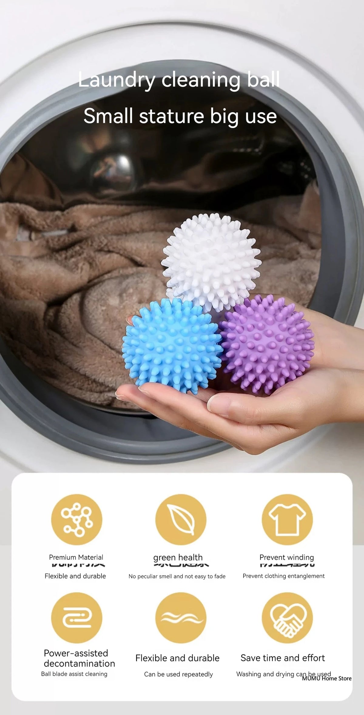 Anti Winding Laundry Ball Laundry Drying Cleaning Ball Household Washing Machine Clothes Softener Magic Reusable Laundry Ball