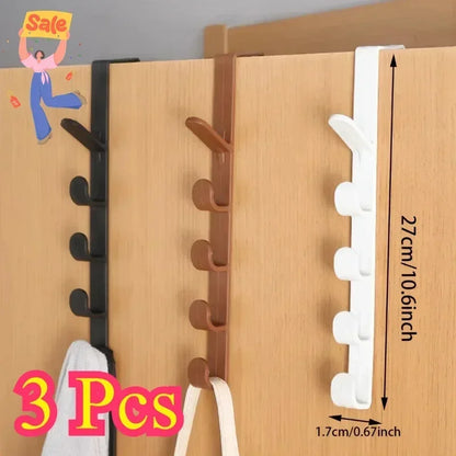 1pc Bedroom Door Hanger Clothes Hanging Rack Over The Door Plastic Home Storage Organization Hooks, Purse Holder for Bags Rails