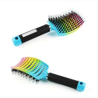 Multi color scalp massage comb, professional wet hair and curly hair styling tool