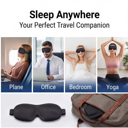 Adjustable 3D Sleep Mask – Breathable & Light-Blocking Design, Allows Airflow, Unisex Fit for Daily Use