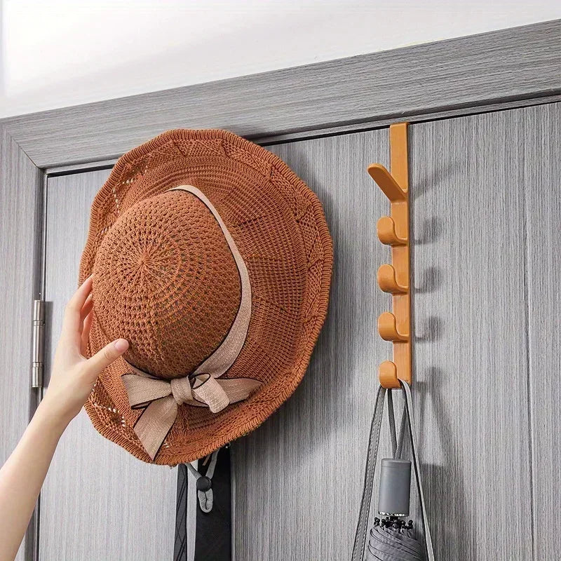 1pc Bedroom Door Hanger Clothes Hanging Rack Over The Door Plastic Home Storage Organization Hooks, Purse Holder for Bags Rails