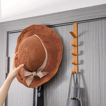 1pc Bedroom Door Hanger Clothes Hanging Rack Over The Door Plastic Home Storage Organization Hooks, Purse Holder for Bags Rails