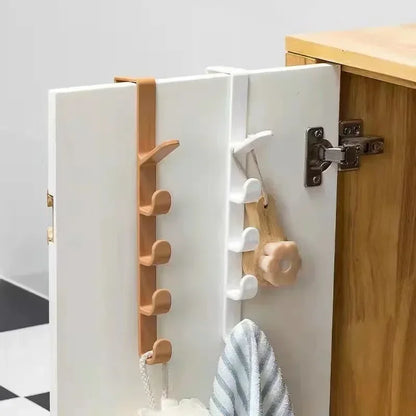 1pc Bedroom Door Hanger Clothes Hanging Rack Over The Door Plastic Home Storage Organization Hooks, Purse Holder for Bags Rails