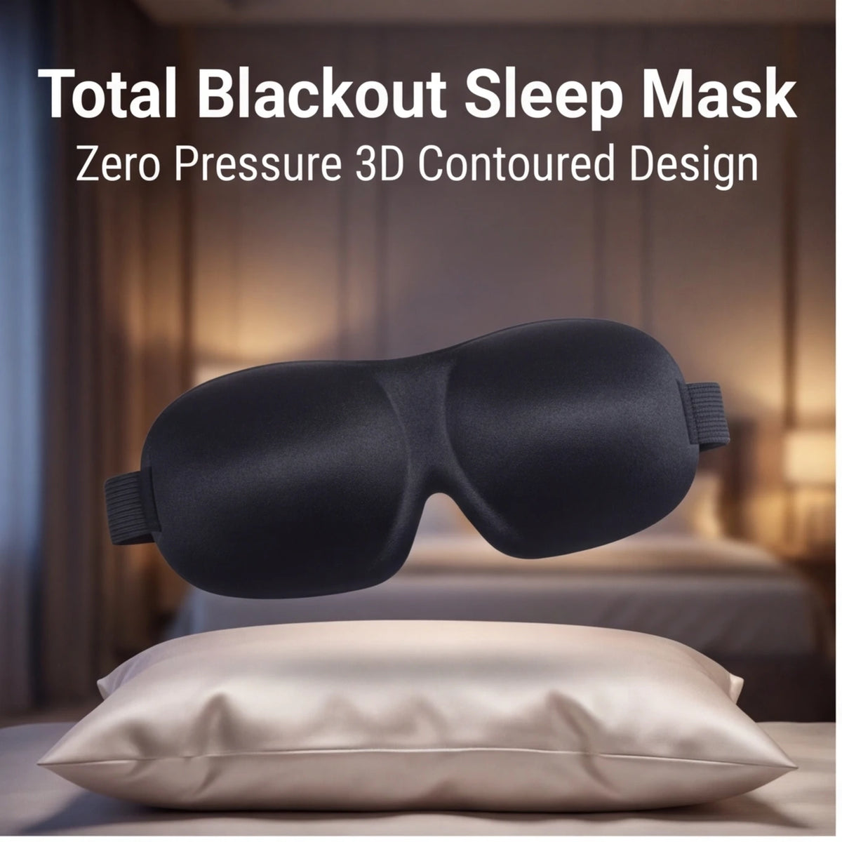 Adjustable 3D Sleep Mask – Breathable & Light-Blocking Design, Allows Airflow, Unisex Fit for Daily Use