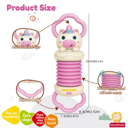 Unicorn Musical Accordion Toy - Montessori Sensory Baby Instrument, 0-12 Months Newborn Gift, Toddler Learning Toy, Baby Toys