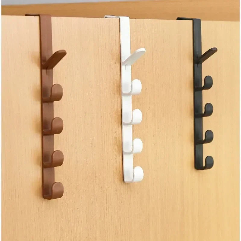 1pc Bedroom Door Hanger Clothes Hanging Rack Over The Door Plastic Home Storage Organization Hooks, Purse Holder for Bags Rails