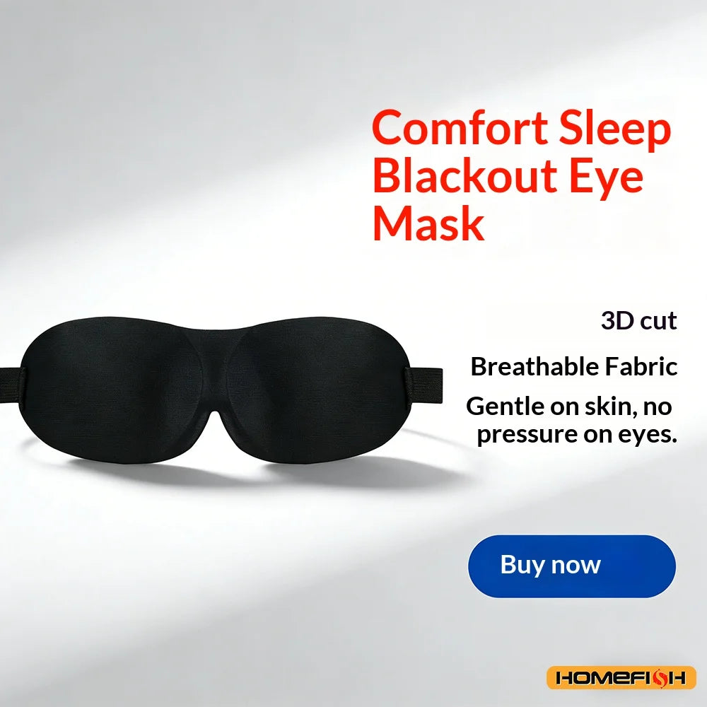 Adjustable 3D Sleep Mask – Breathable & Light-Blocking Design, Allows Airflow, Unisex Fit for Daily Use