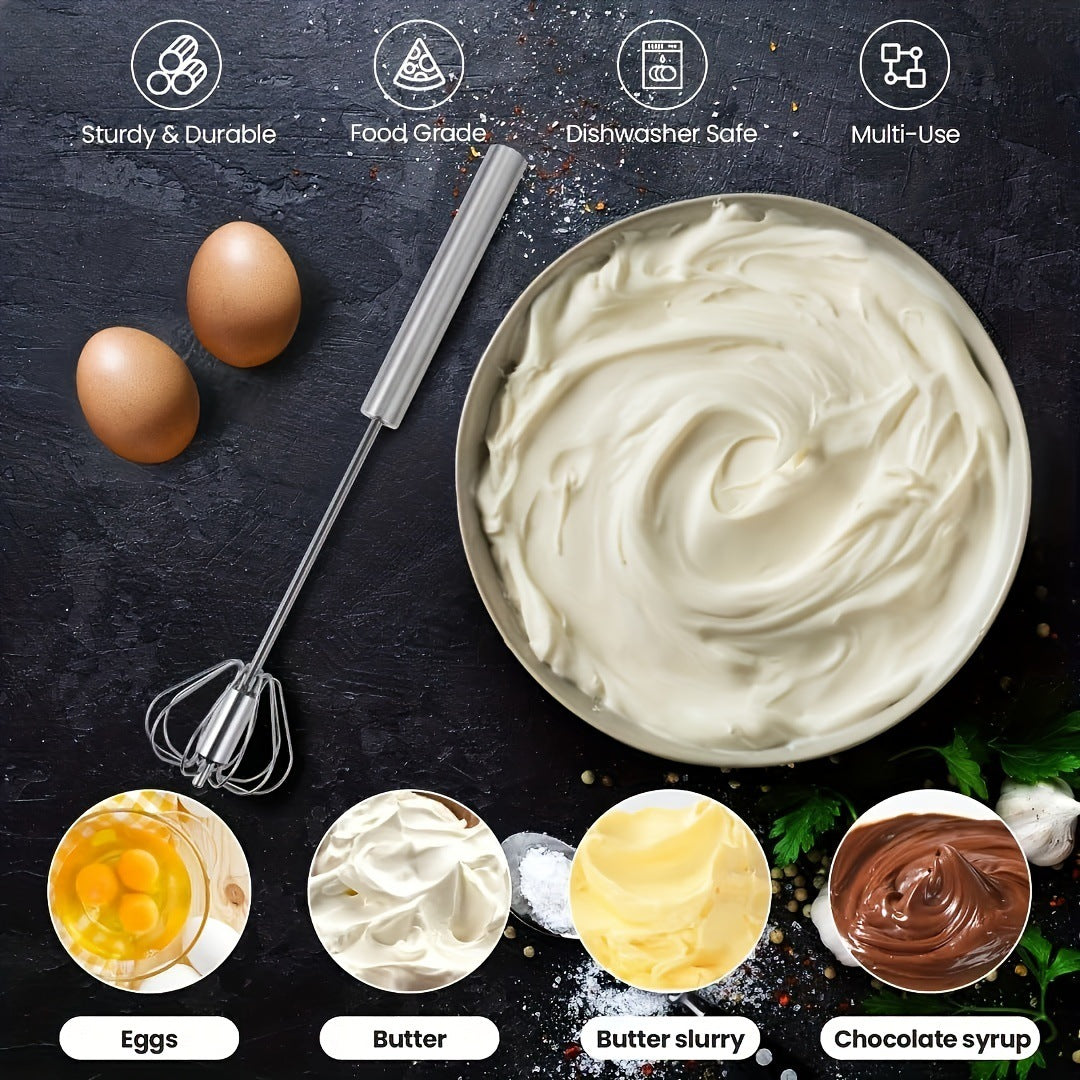 Bowl of whipped cream with eggs, butter, and chocolate syrup on a dark surface